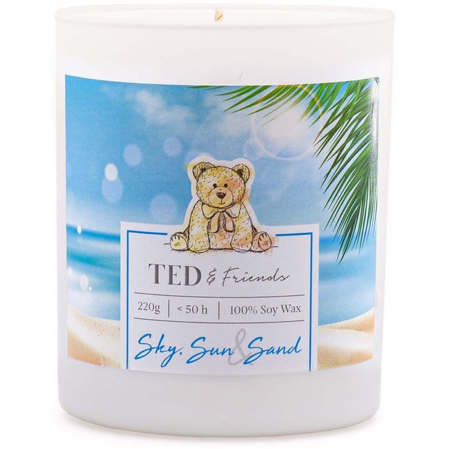Ароматическая свеча соевая в стакане тропический фрукт - Sky Sun Sand Ted Friends